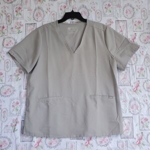 Figs Scrub Top Womens XXL Gray Casma Three Pocket Nurse Hospital‎ Uniform Dr